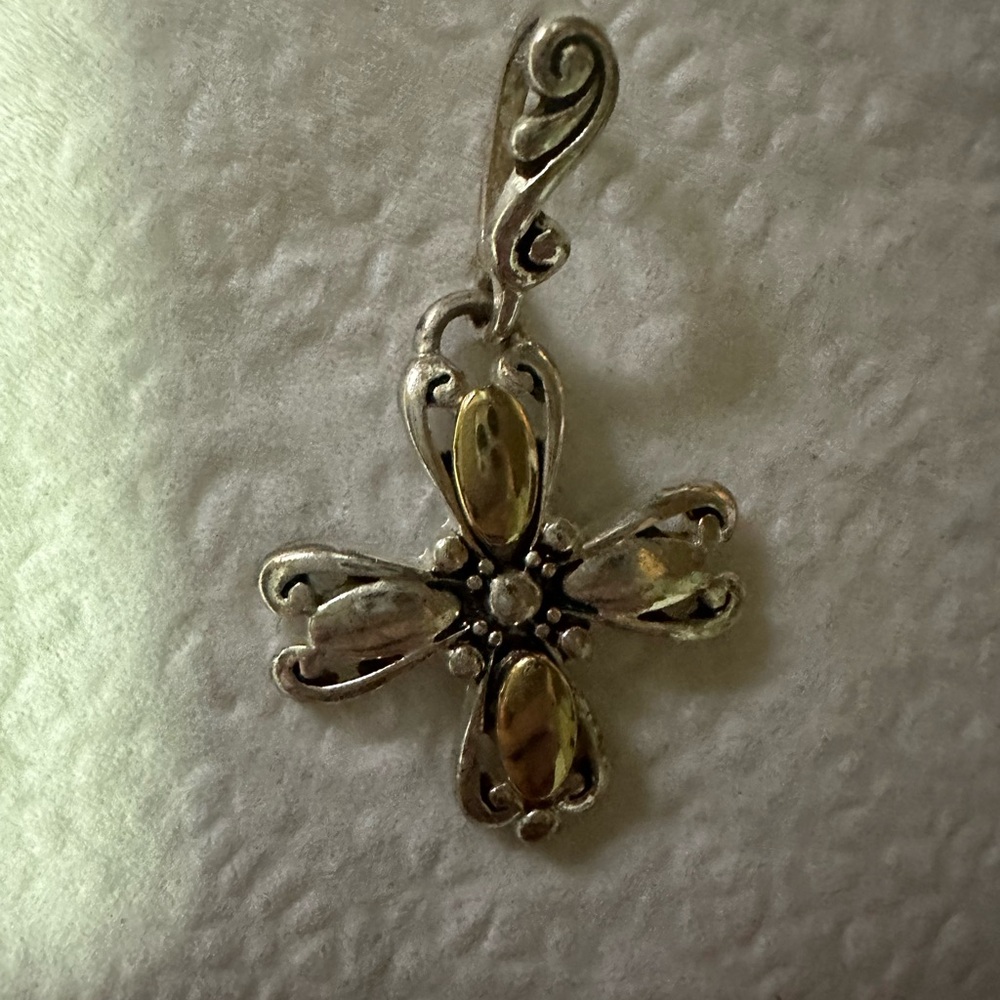 Elegant Silver and Gold Cross Pendant